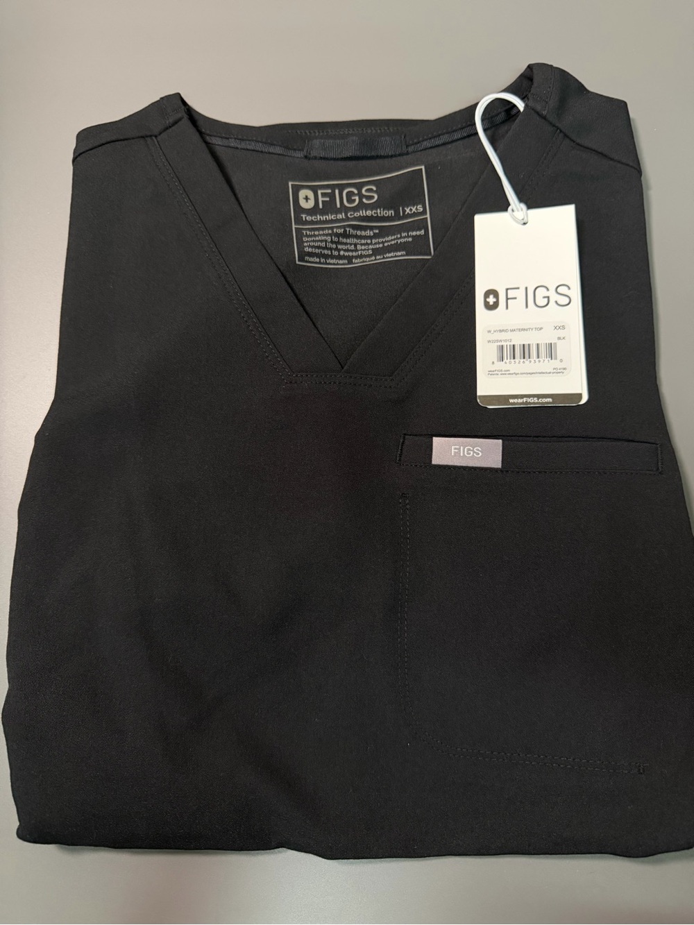 New!FIGS! Womans Scrub Top Technical XXS Hybrid Maternity Top